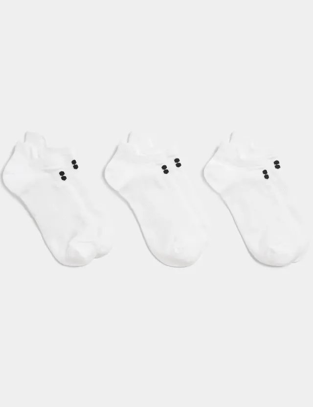 Nike Sweaty Betty Women's Lightweight Trainer Socks 3 Pack - White - M/L