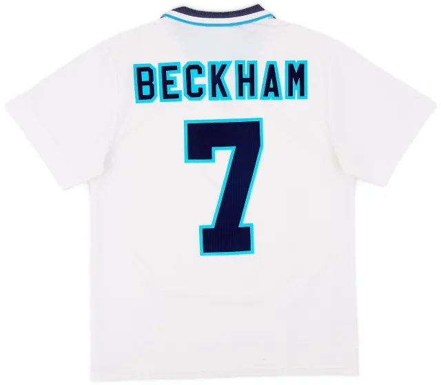 Umbro 1995-97 England Home Shirt Beckham #7 - 5/10 - (M)