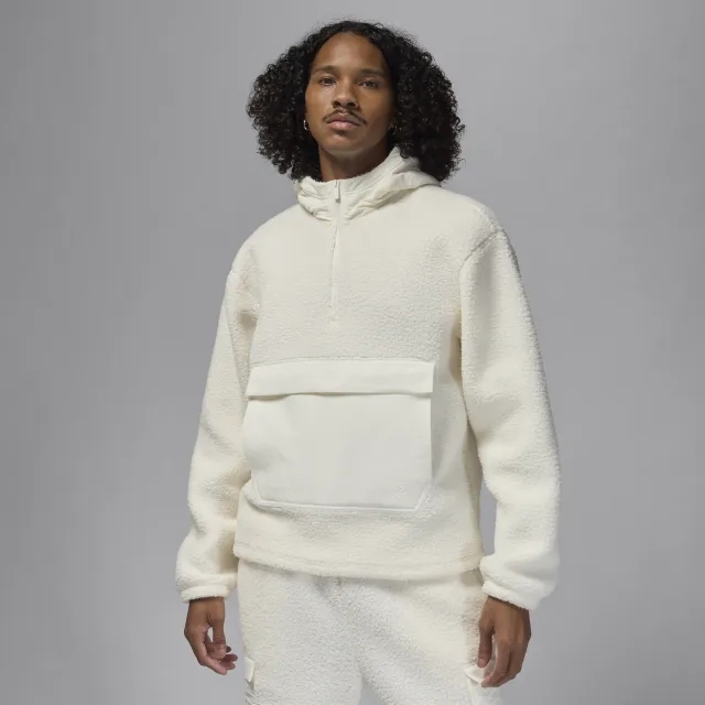 Nike Jordan Flight Men's High-Pile Fleece Pullover Hoodie - White - Polyester
