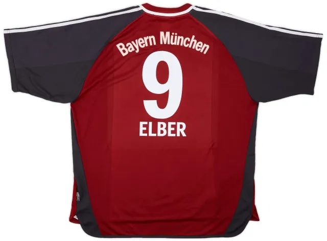 adidas 2001-02 Bayern Munich Home Shirt Elber #9 - 6/10 - (XXL)