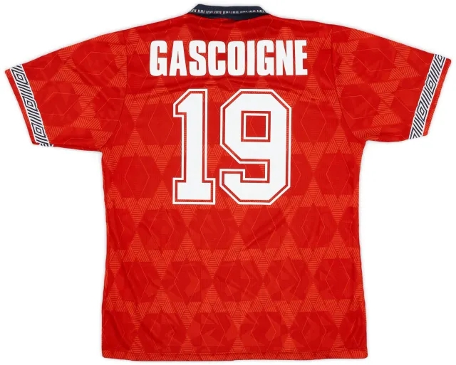 Umbro 1990-93 England Away Shirt Gascoigne #19 - 6/10 - (L)