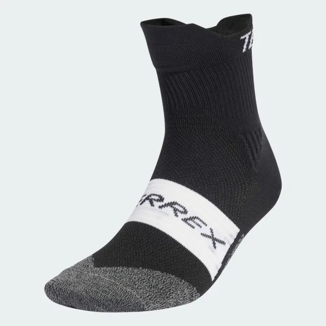 Adidas Terrex Heat. Rdy Trail Running Agravic Crew Socks In White / Black / Impact Orange