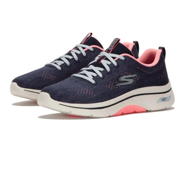 Skechers GO WALK Arch Fit 2.0 Vivid Sunset Trainers, Navy/Hot Pink