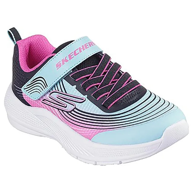 Skechers Girls Microspec Advance Sneaker in Aqua/Purple