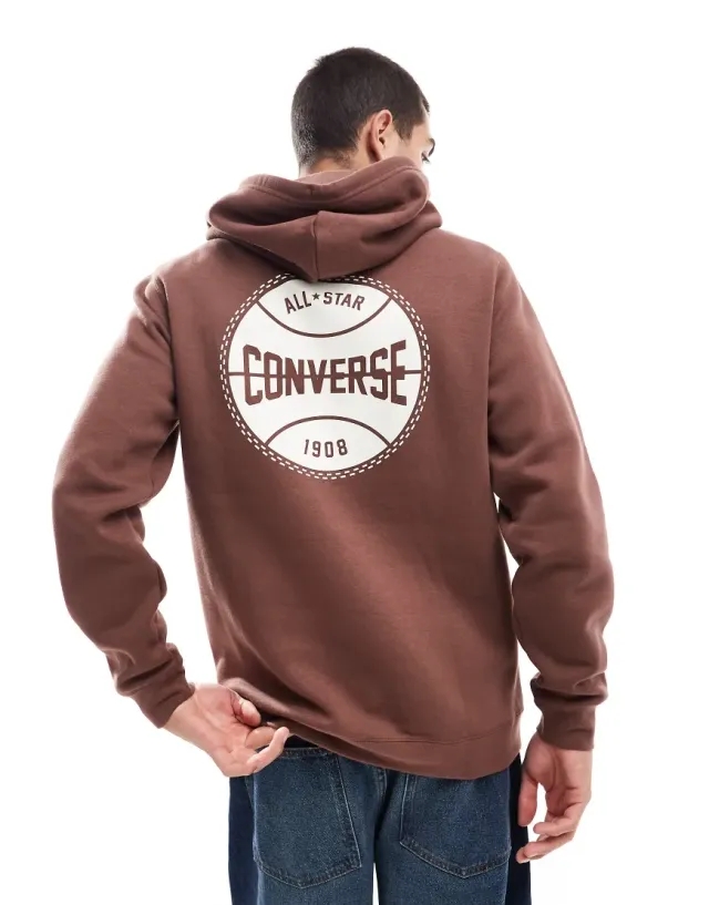 Converse Retro Chuck Graphic Hoodie In Brown