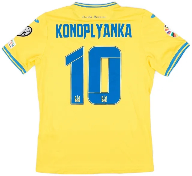 Joma 2023 Ukraine Match Issue Home Shirt Konoplyanka #10 (v England)