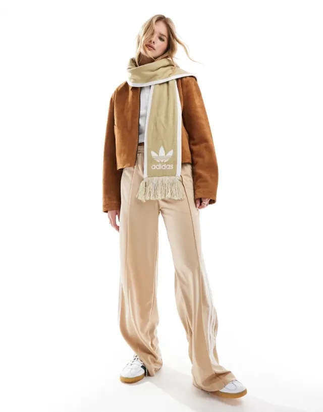 Adidas Originals Football Scarf In Magic Beige-Neutral