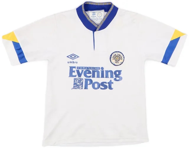 Umbro 1991-92 Leeds United Home Shirt - 7/10 - (S.Boys)