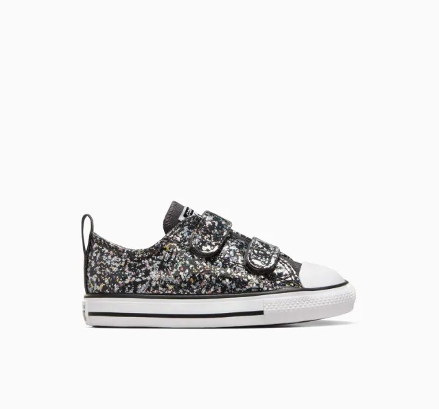 Converse black multi all star 2v glitter Girls Toddler trainers