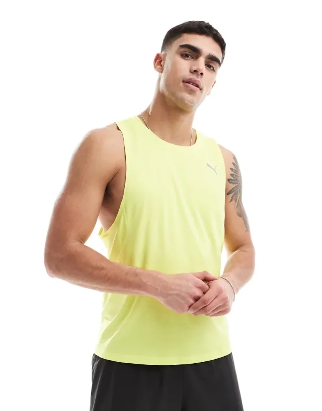 Puma M Run Velocity Tank (Poly) Lemon Sherbert - ['Yellow']