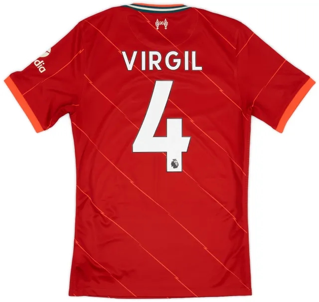 Nike 2021-22 Liverpool Home Shirt Virgil #4 - 8/10 - (S)