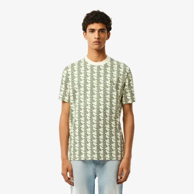Lacoste Monogram Cotton T-shirt - White / Green
