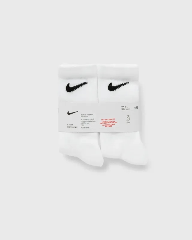Nike Kids Crew 6 Pack Unisex Socks - White