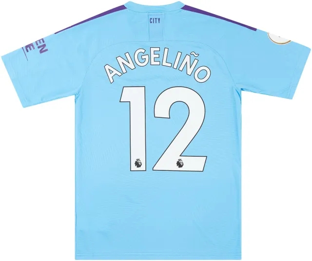Puma 2019-20 Manchester City Match Issue Home Shirt Angelino #12