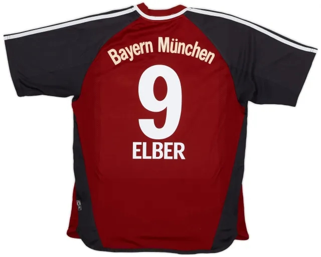 adidas 2002-03 Bayern Munich Home Shirt Elber #9 - 6/10 - (M)