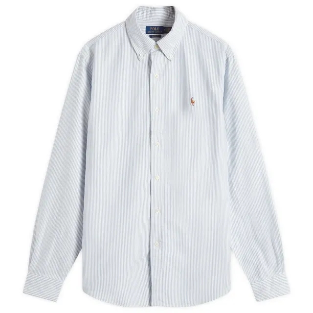 Polo Ralph Lauren Men's Classic BSR Oxford Button Down Shirt Blue/White Stripe