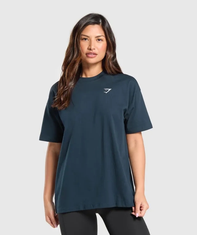 Asics Training Oversized T-Shirt - Navy