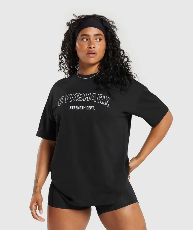 Gymshark Strength Department  Oversized T-Shirt - Black