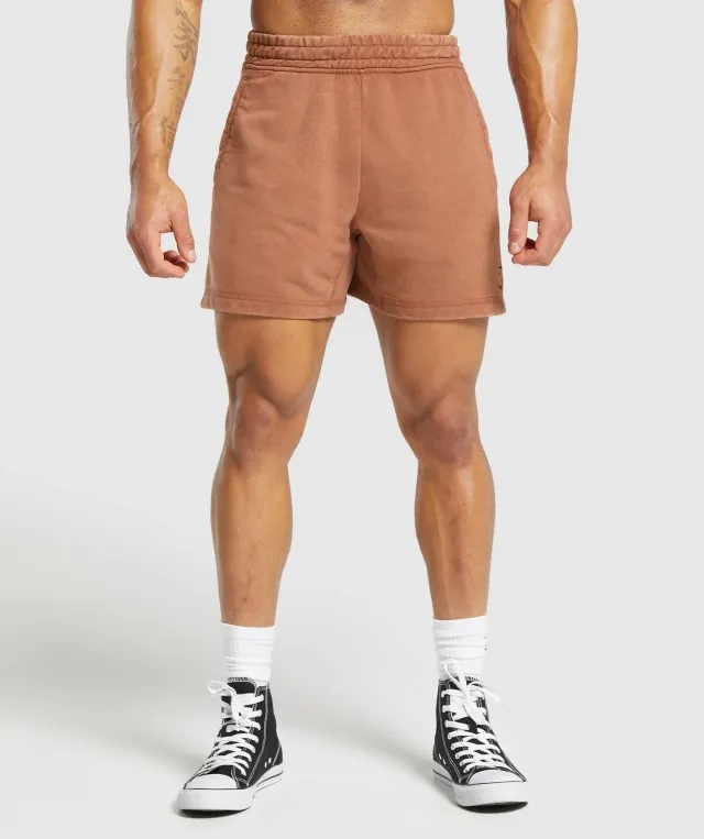 Gymshark Power Washed 5 Shorts - Canyon Brown