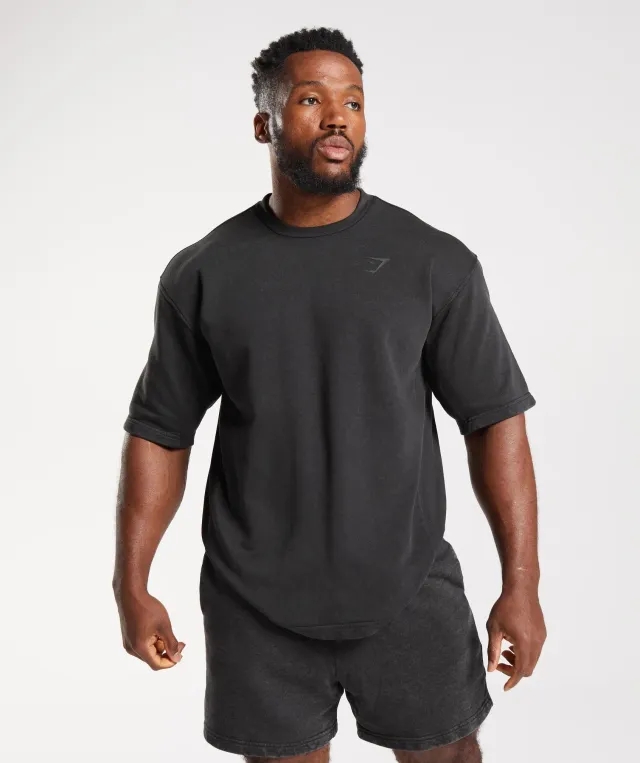 Gymshark Power Washed Short Sleeve Crew - Black