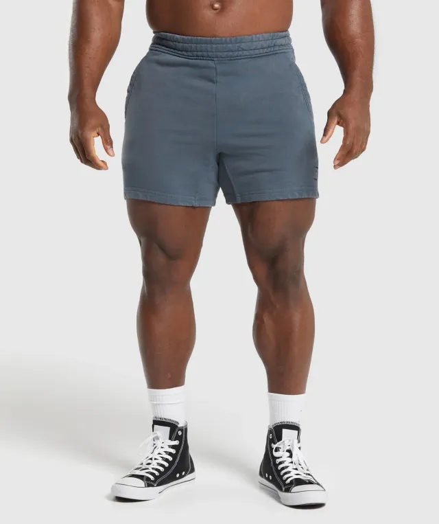 Gymshark Power Washed 5 Shorts - Titanium Blue
