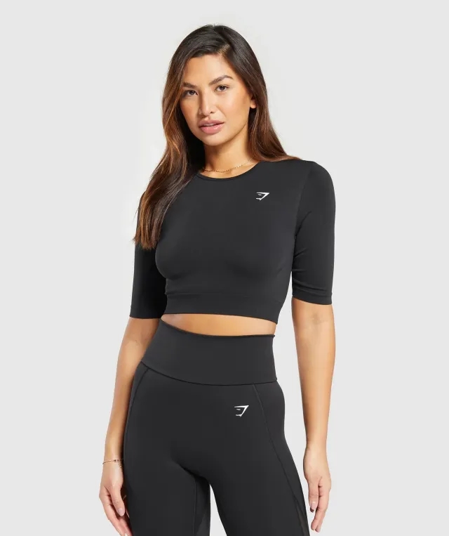 Gymshark Everyday Seamless Crop Top - Black