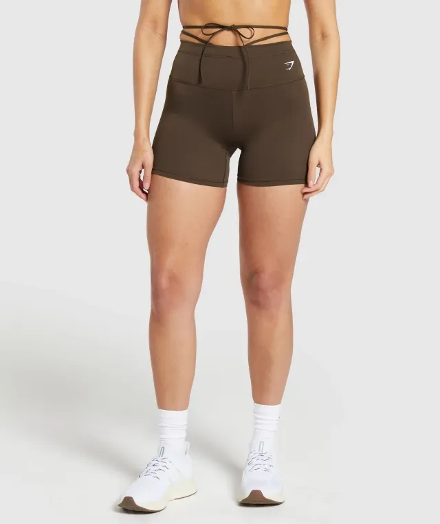 Gymshark Ribbon Tie Waisted Short - Archive Brown