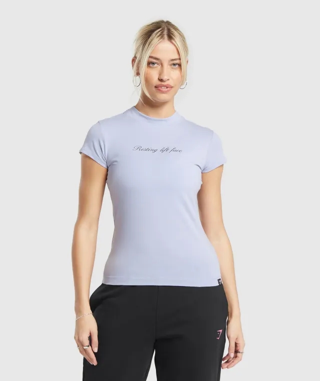 Gymshark Tattoo T-Shirt - Silver Lilac