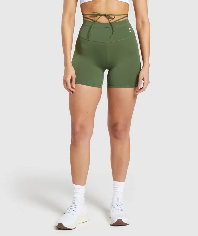Gymshark Ribbon Tie Waisted Short - Core Olive