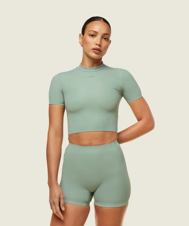 Gymshark everywear Cropped Active Tee - Dollar Green