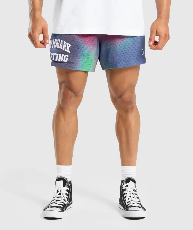 Gymshark Printed Lifting Mesh 5 Shorts - White