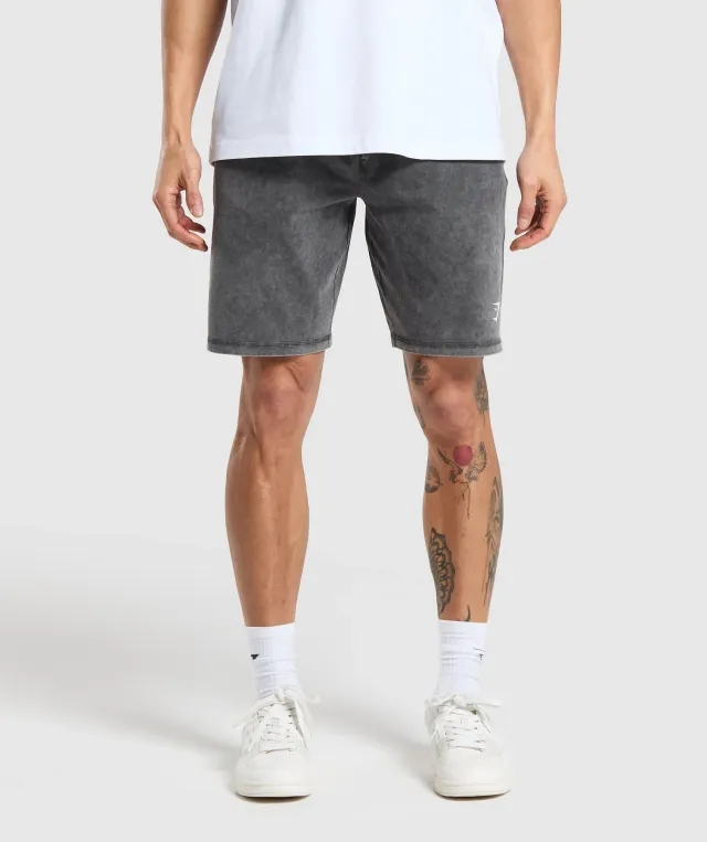 Gymshark Washed Jersey 9 Shorts - Black