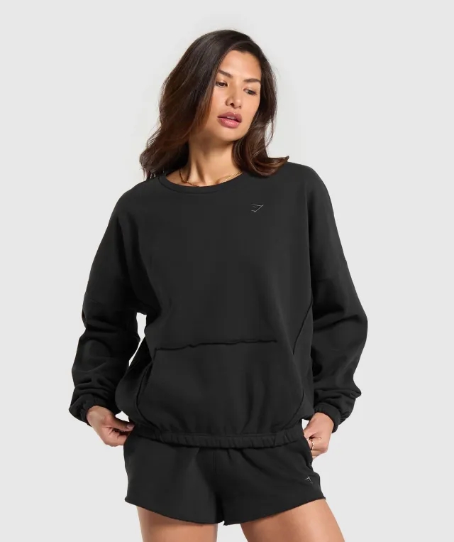 Gymshark Fleece Oversized Sweatshirt - Black