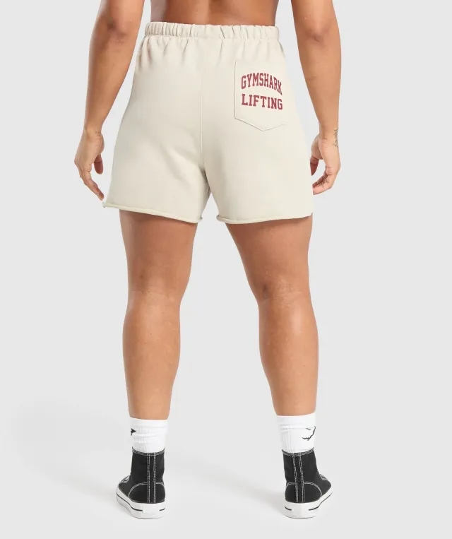 Gymshark Lifting Graphic Shorts - Pebble Grey