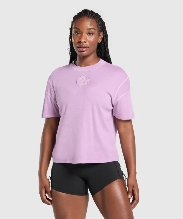 Gymshark Premium Legacy Washed Oversized T-Shirt - Warm Lilac