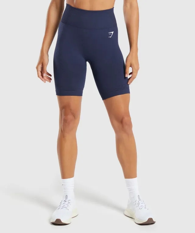 Gymshark Vital Seamless 7 Shorts - Heavy Blue/ Marl