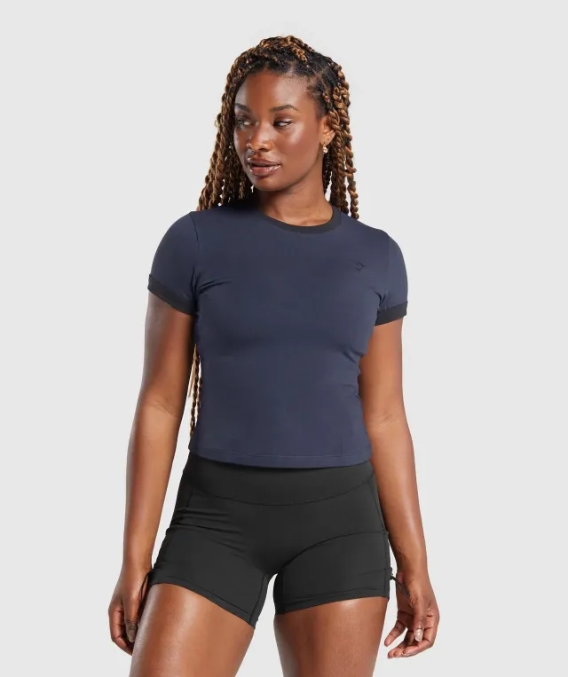 Gymshark Lifting Baby T-Shirt - Heavy Blue/Black