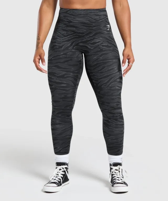 Gymshark Power Leggings - Asphalt Grey Print