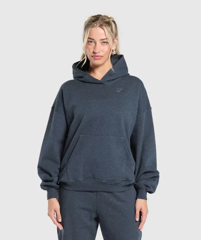 Gymshark Rest Day Sweats Hoodie - Indigo Blue Marl