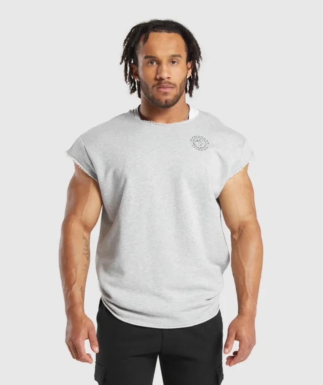 Gymshark Legacy Cap Sleeve Rag Top - Light Grey Core Marl