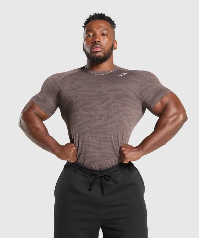 Gymshark Geo Animal Seamless T-Shirt - Steel Purple/Black