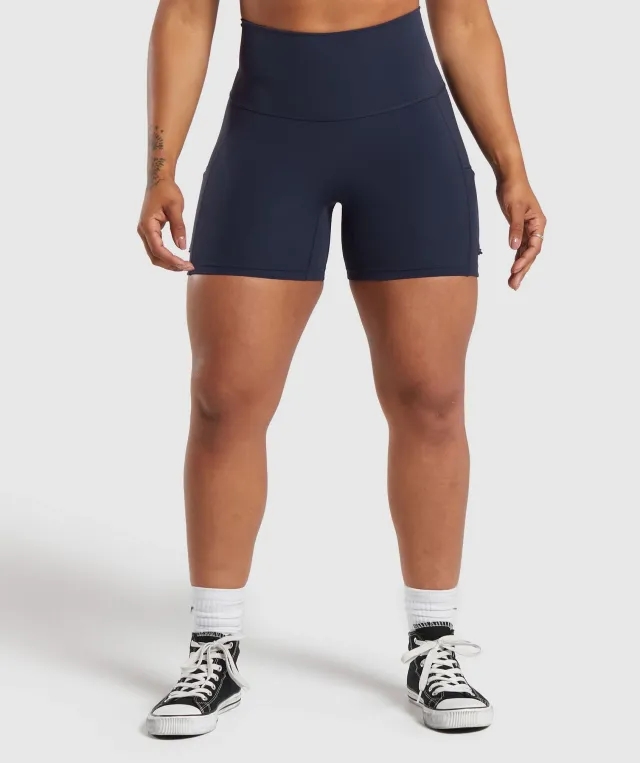 Gymshark Legacy Logo Tight Shorts - Heavy Blue