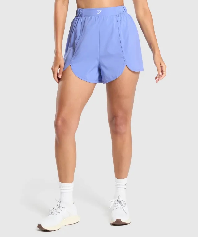 Gymshark Scallop Hem Shaped Shorts - Lift Blue