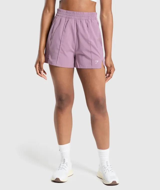 Gymshark Pintuck Shorts - Soft Purple