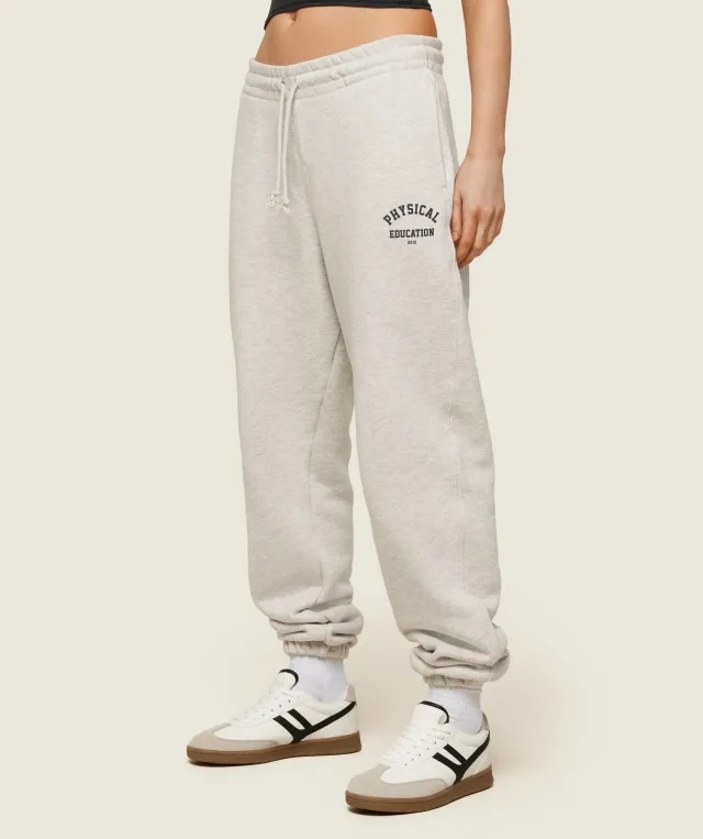 Gymshark Phys Ed Logo Sweatpants - Light Grey Marl