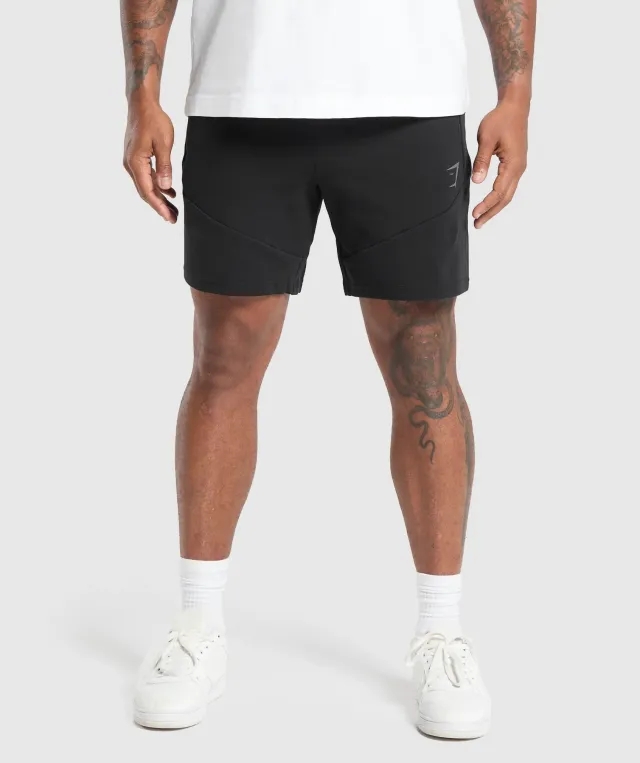 Gymshark Interlock Tech 6 Shorts - Black