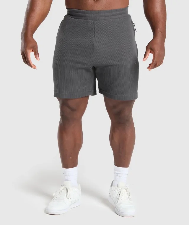 Gymshark Waffle Shorts - Onyx Grey