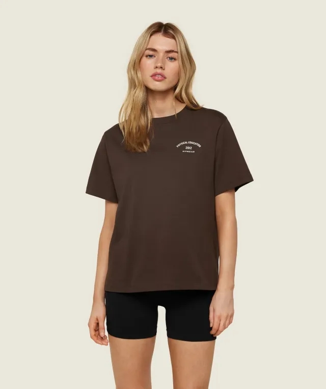 Gymshark Phys Ed Graphic T-Shirt - Archive Brown