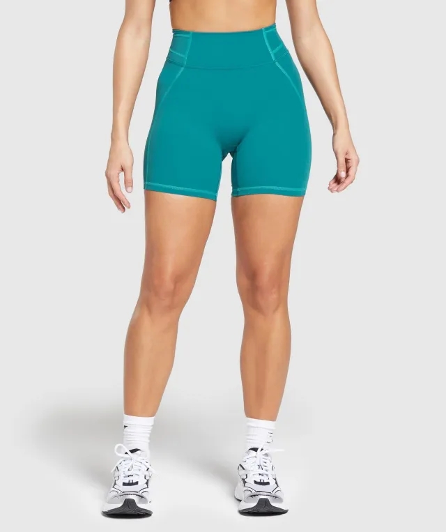 Gymshark Stitch Feature Shorts - Ocean Teal