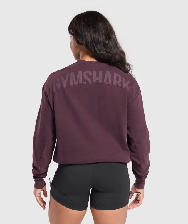 Gymshark Power Oversized Long Sleeve Top - Depth Purple